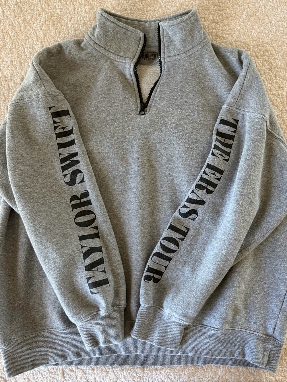 Taylor Swift Eras Tour Gray Quarter-Zip Sweatshirt